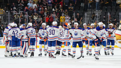 VGK players in action during the NHL playoffs