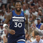 Knicks celebrate a critical playoff win, 2025 NBA Playoffs.