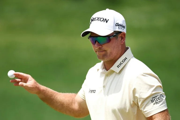 Ryan Fox focuses on his next shot at the PGA Championship