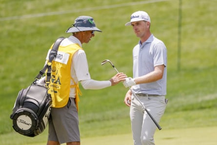 Rory McIlroy tees off at the 2025 PGA Championship at Quail Hollow