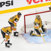 Kasperi Kapanen celebrates his overtime goal against the Vegas Golden Knights in the NHL playoffs