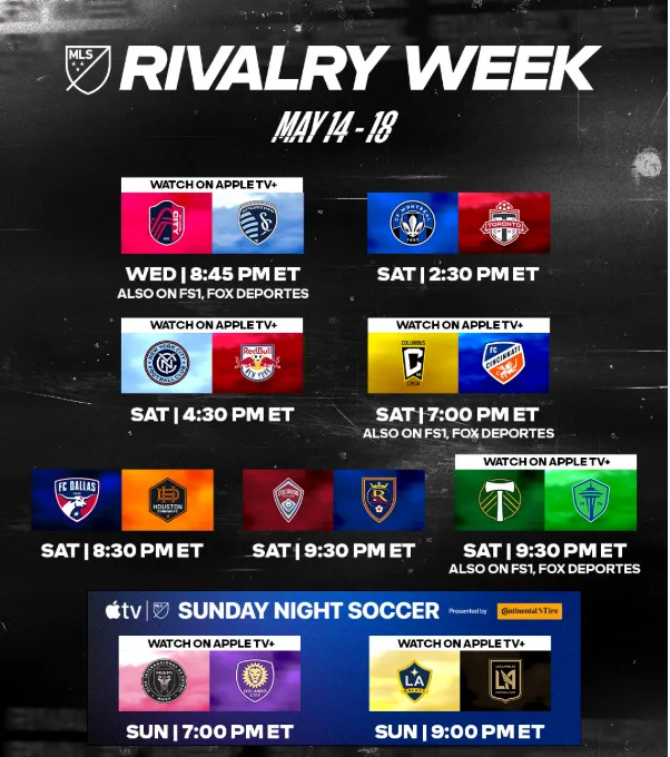 MLS Standings rivalry match in 2025 season