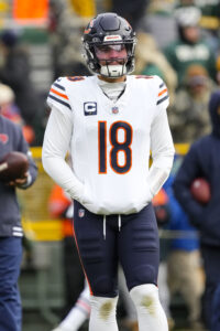 Caleb Williams on the field during his rookie season with the Chicago Bears
