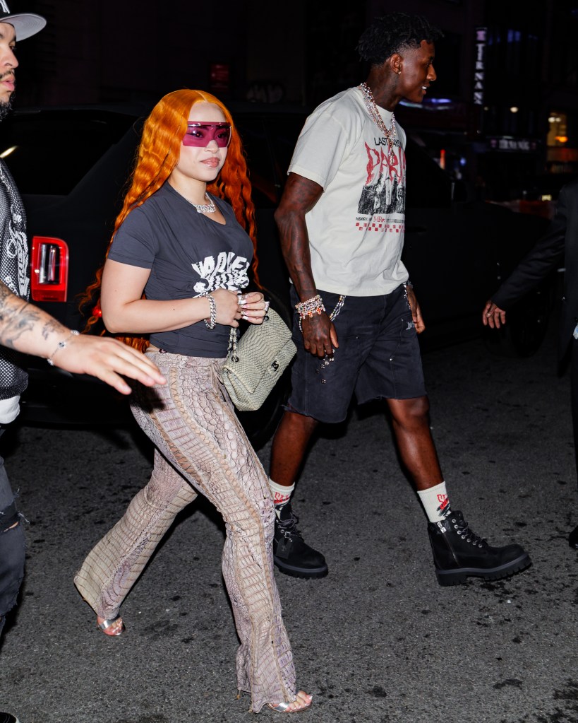 Timothée Chalamet, Bad Bunny, and fans at Knicks Celtics playoff game at Madison Square Garden.
