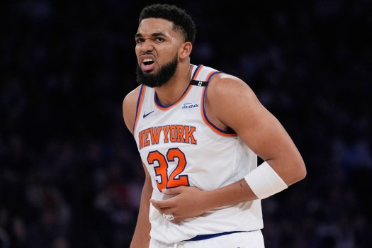 Karl-Anthony Towns during Knicks playoff game, highlighting KAT's key role
