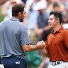 Scottie Scheffler and other top players on the course during the PGA Championship tee times