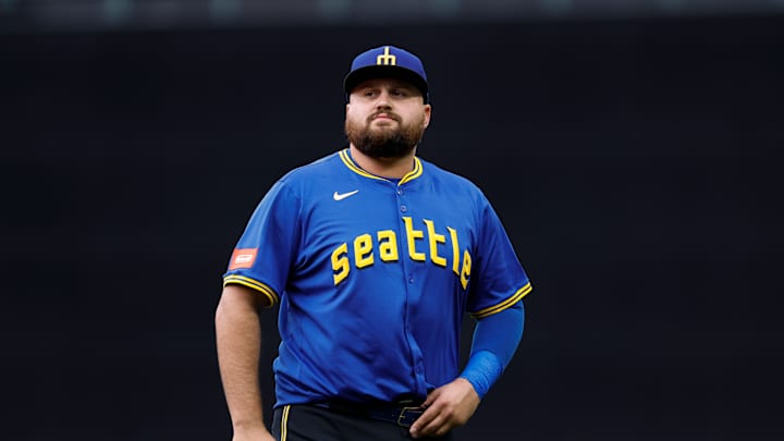 Rowdy Tellez at first base for the Mariners
