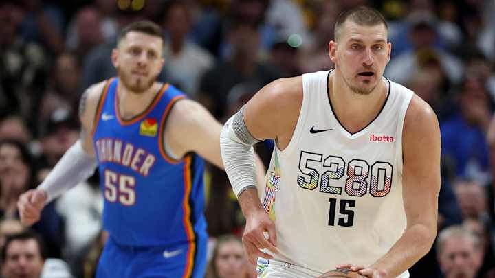 Isaiah Hartenstein battling for a rebound during a Thunder playoff game