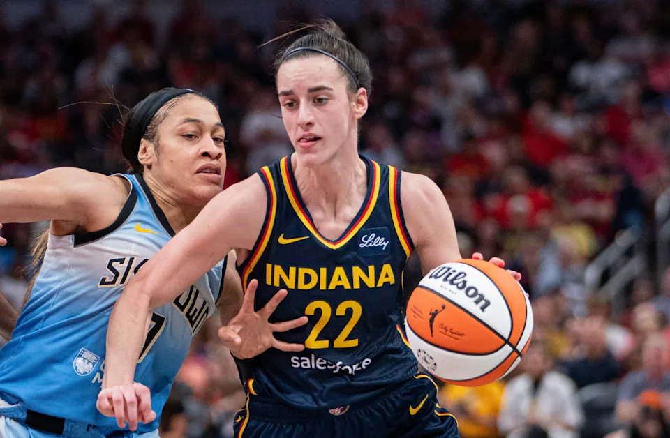 Chennedy Carter in action during a professional basketball game for the Chicago Sky