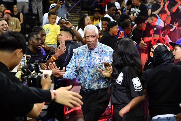 Julius Erving coaching in the Big3 league