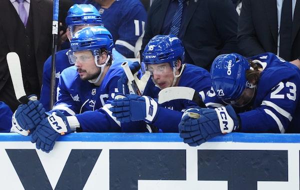 Auston Matthews skating for the Toronto Maple Leafs