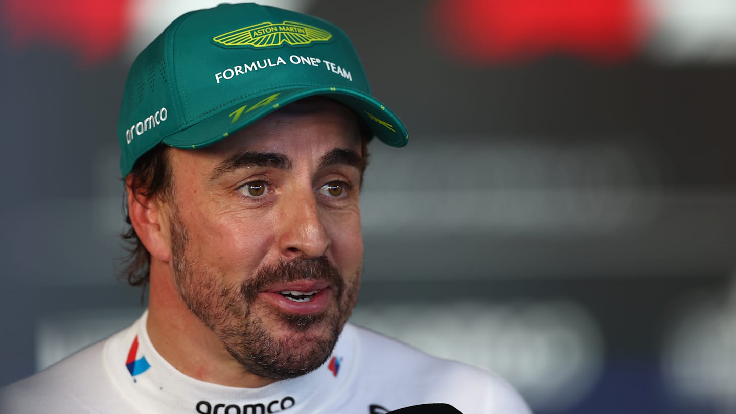Fernando Alonso celebrates Imola qualifying with Aston Martin
