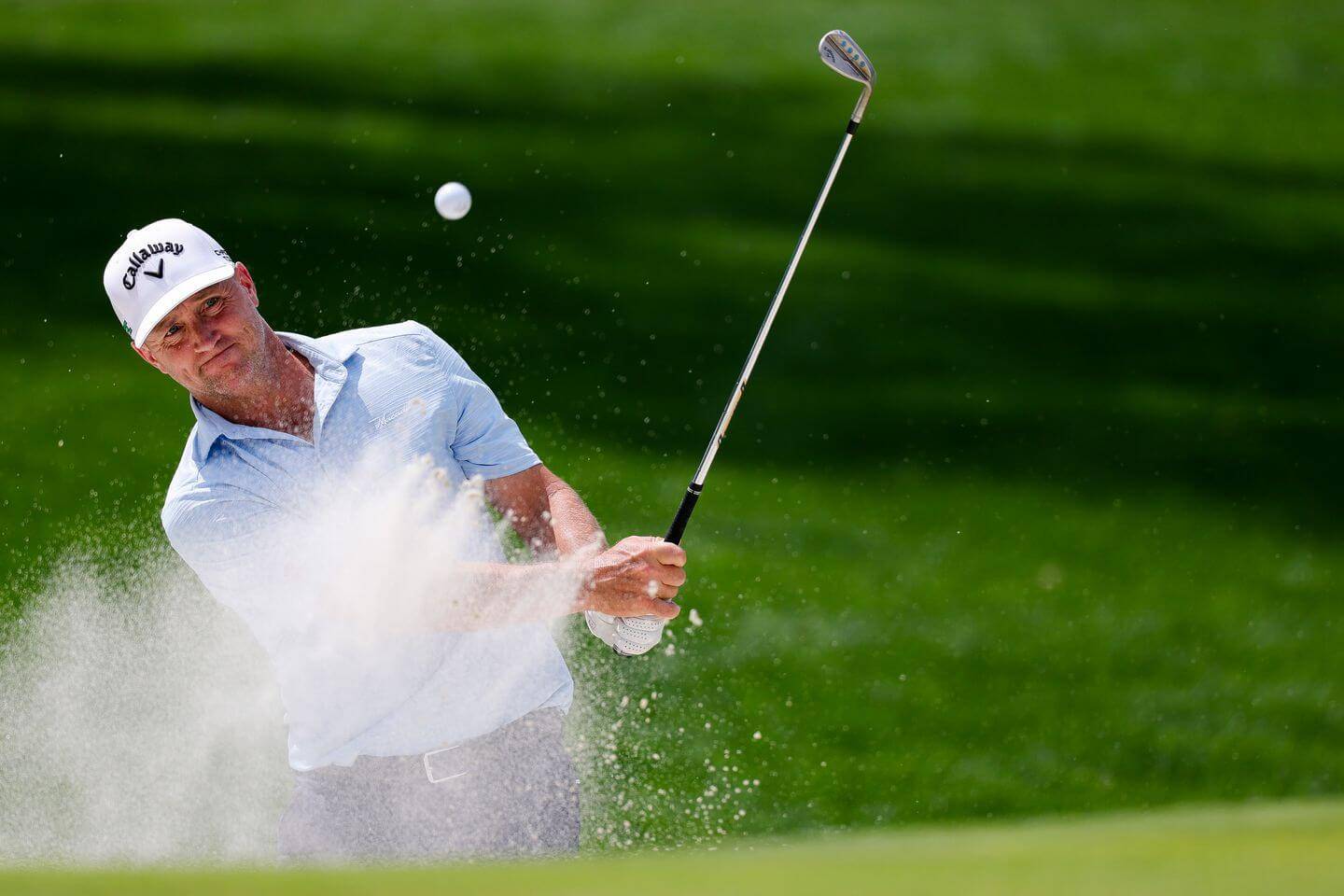 Alex Norén prepares to tee off at the 2025 PGA Championship