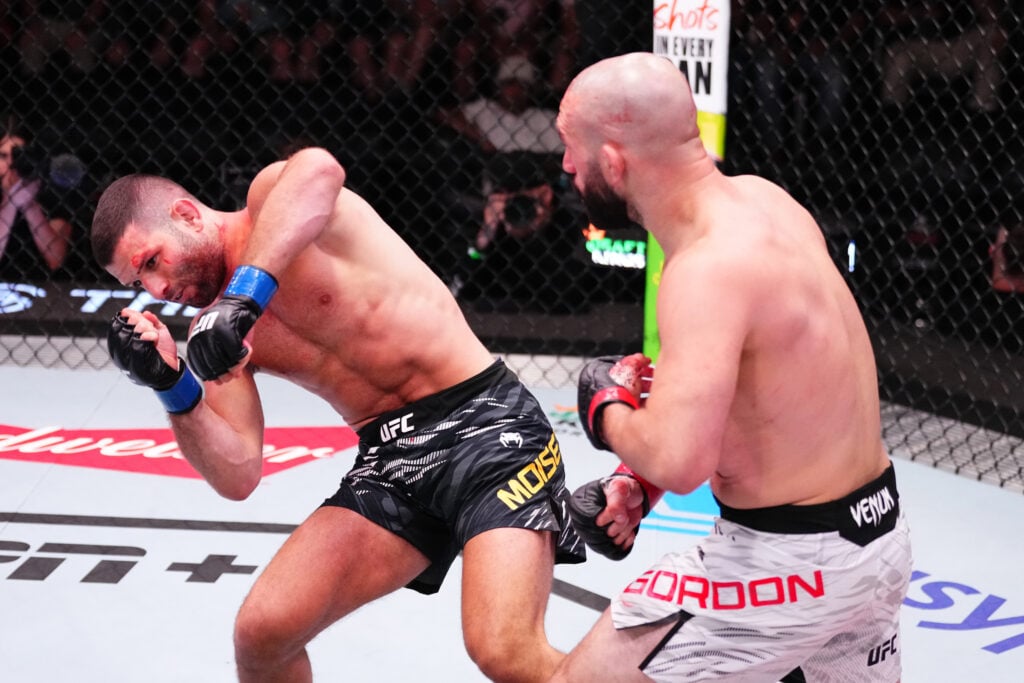 Jared Gordon celebrates after a stunning victory at UFC Vegas 106