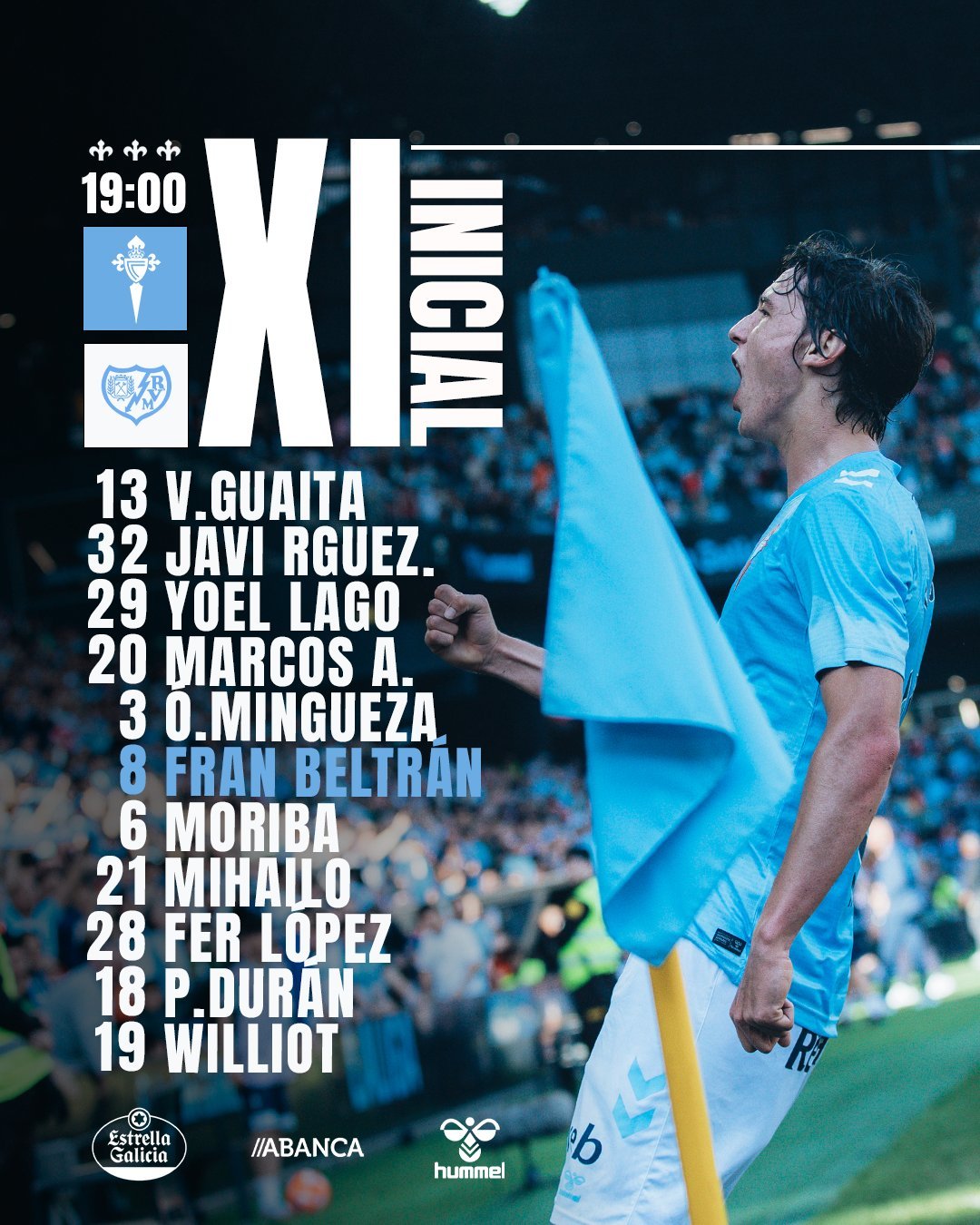 Celebración del Celta de Vigo en Balaídos durante el partido ante Rayo Vallecano