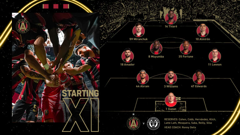 Action from Philadelphia vs Atlanta United at Mercedes-Benz Stadium