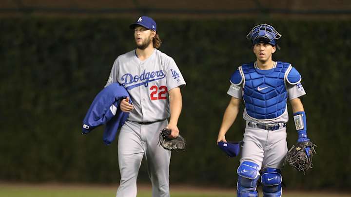 Dalton Rushing in Dodgers uniform during his debut game