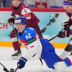 Hockey world championship action with players on the ice