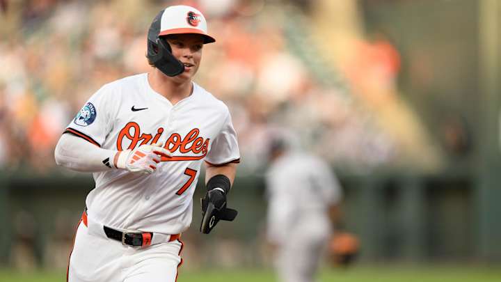 Jackson Holliday at bat for the Orioles during a 2025 MLB game