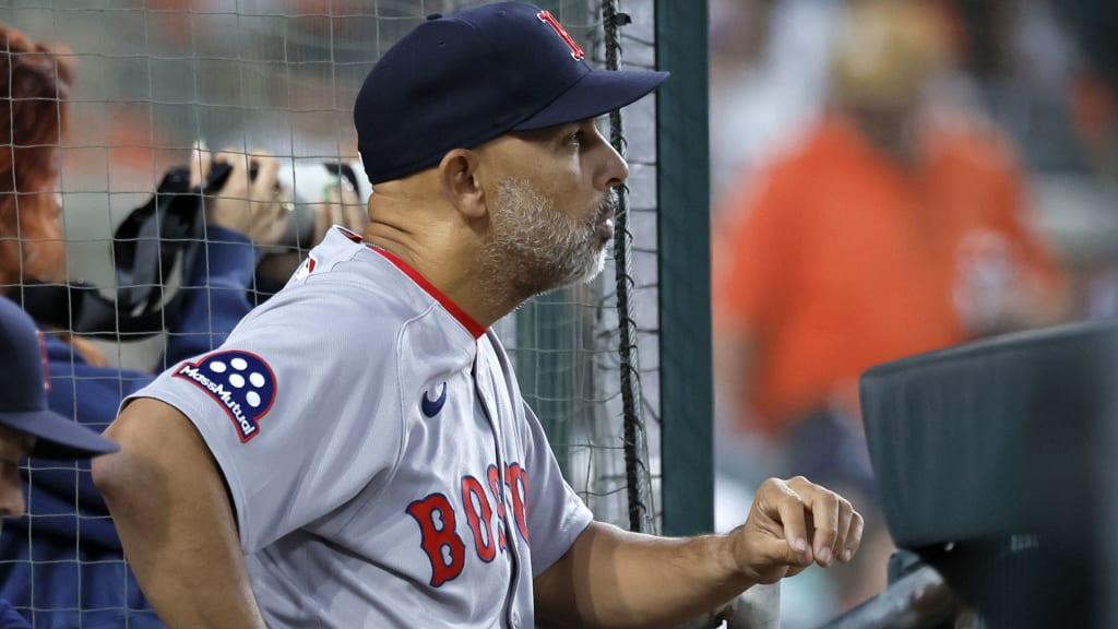 Alex Cora at Fenway Park with a determined look