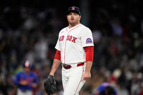 Redsox player in action against the Mets during the 2025 MLB season