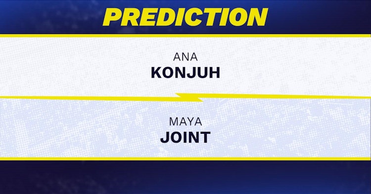 Maya Joint competing at the WTA Morocco Open 2025