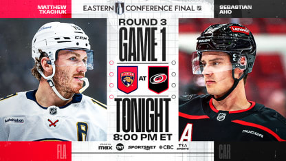 Sebastian Aho celebrates a goal during the 2025 NHL Playoffs with the Carolina Hurricanes