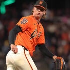 Hayden Birdsong on the mound for San Francisco Giants