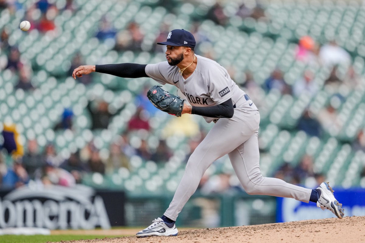 Devin Williams on the mound during a Yankees game