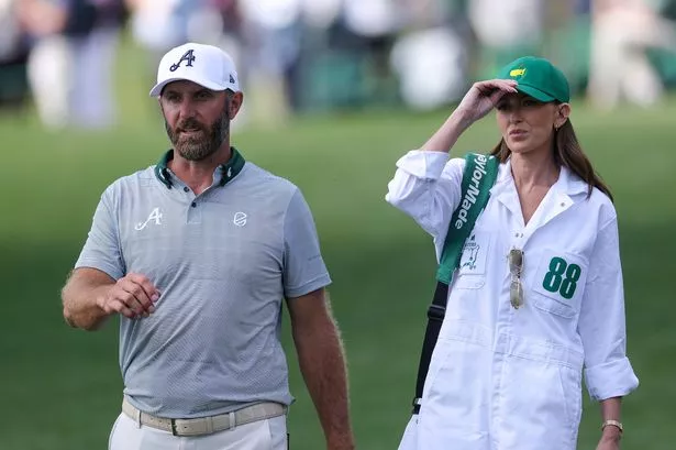 Paulina Gretzky with Dustin Johnson at a golf event
