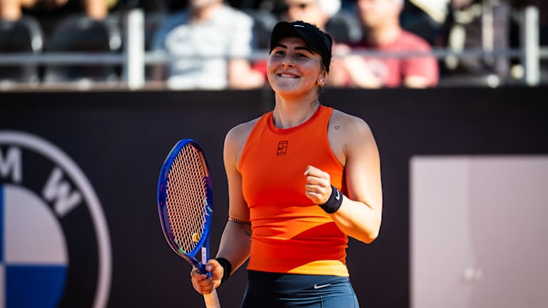 Bianca Andreescu in action at Roland Garros qualifying
