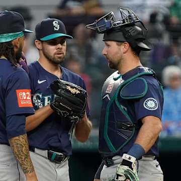 Julio Rodriguez prepares to bat during the Mariners vs. White Sox game