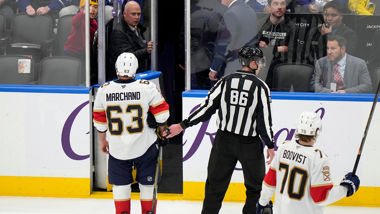 Veteran NHL player Brad Marchand in playoff action